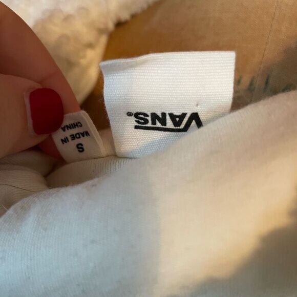 VANS | cream fleece pullover zip sherpa teddy jacket S - Picture 5 of 8